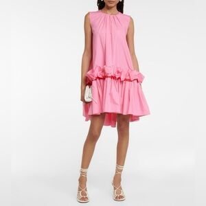 Roksanda Women’s Pink Ruffle-Trimmed Mini Dress SZ L